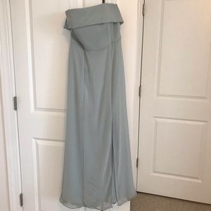 Bella Bridesmaids willow green chiffon dress